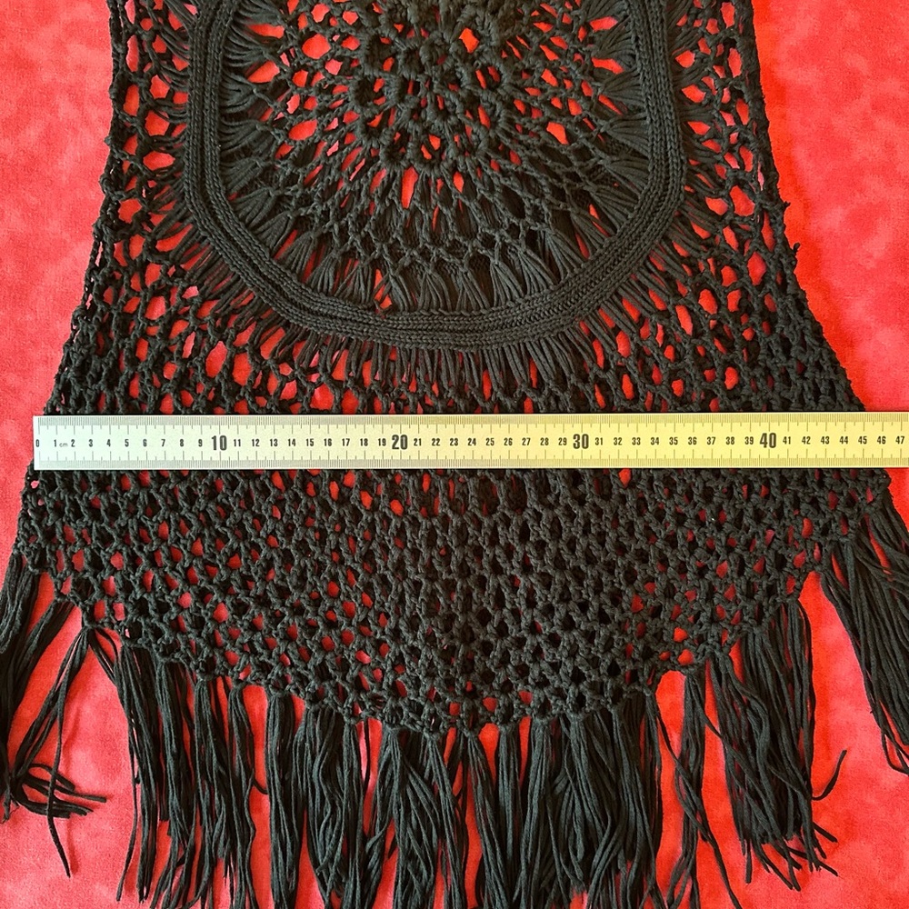 Black Crochet Fringe Top - Picture 9 of 11